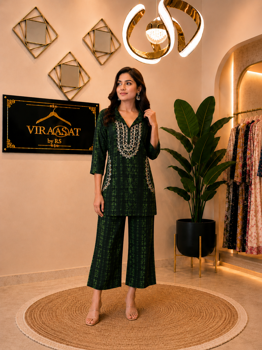 VS162 Emerald Zari Coord Set