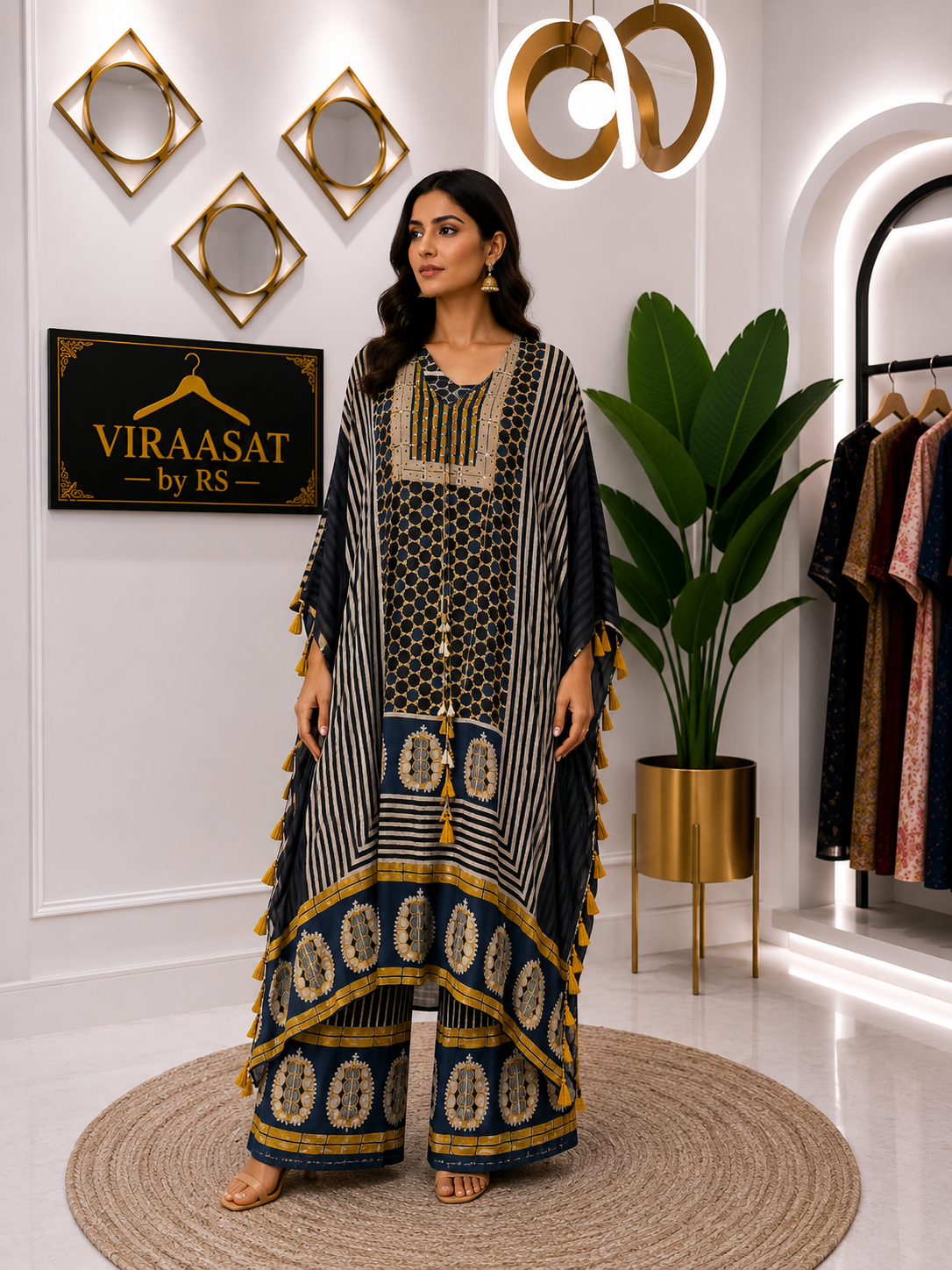 VS121 Emerald Kaftan Coord Set