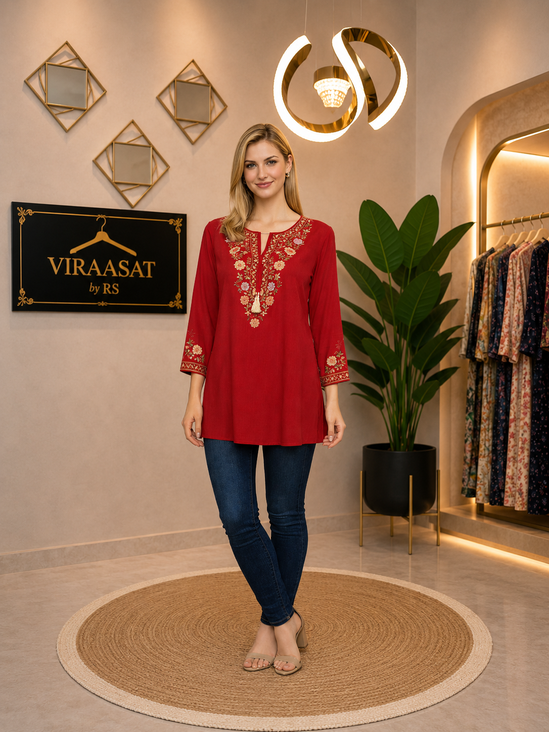 VS141 Crimson Heritage Kurti