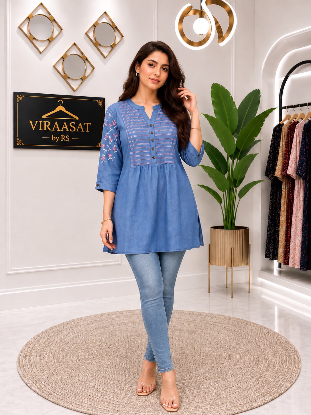 VS-196 Aasma Denim Kurti