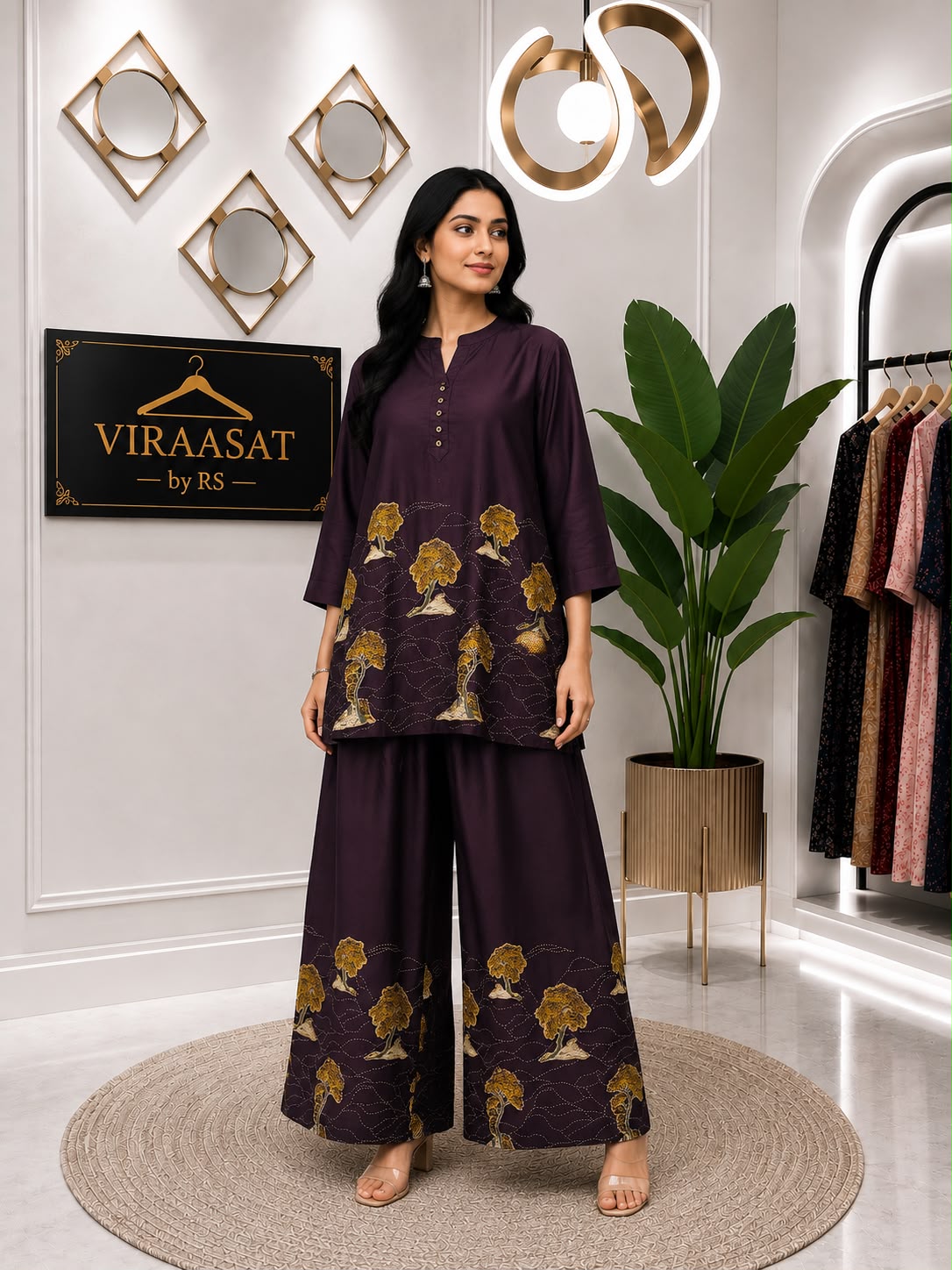 VS-179 Ziya Plum Coord Set