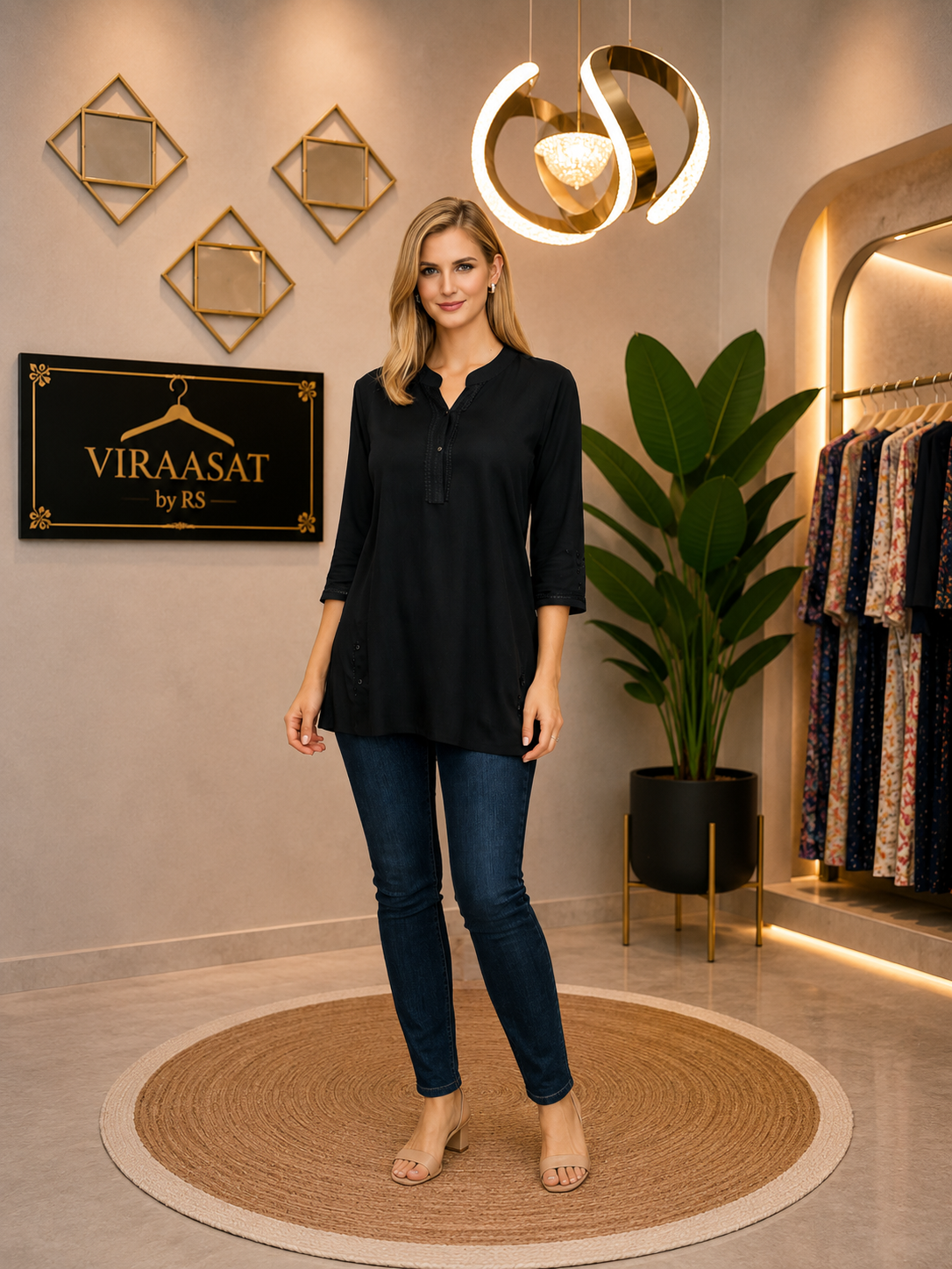 VS142 Midnight Elegance Kurti