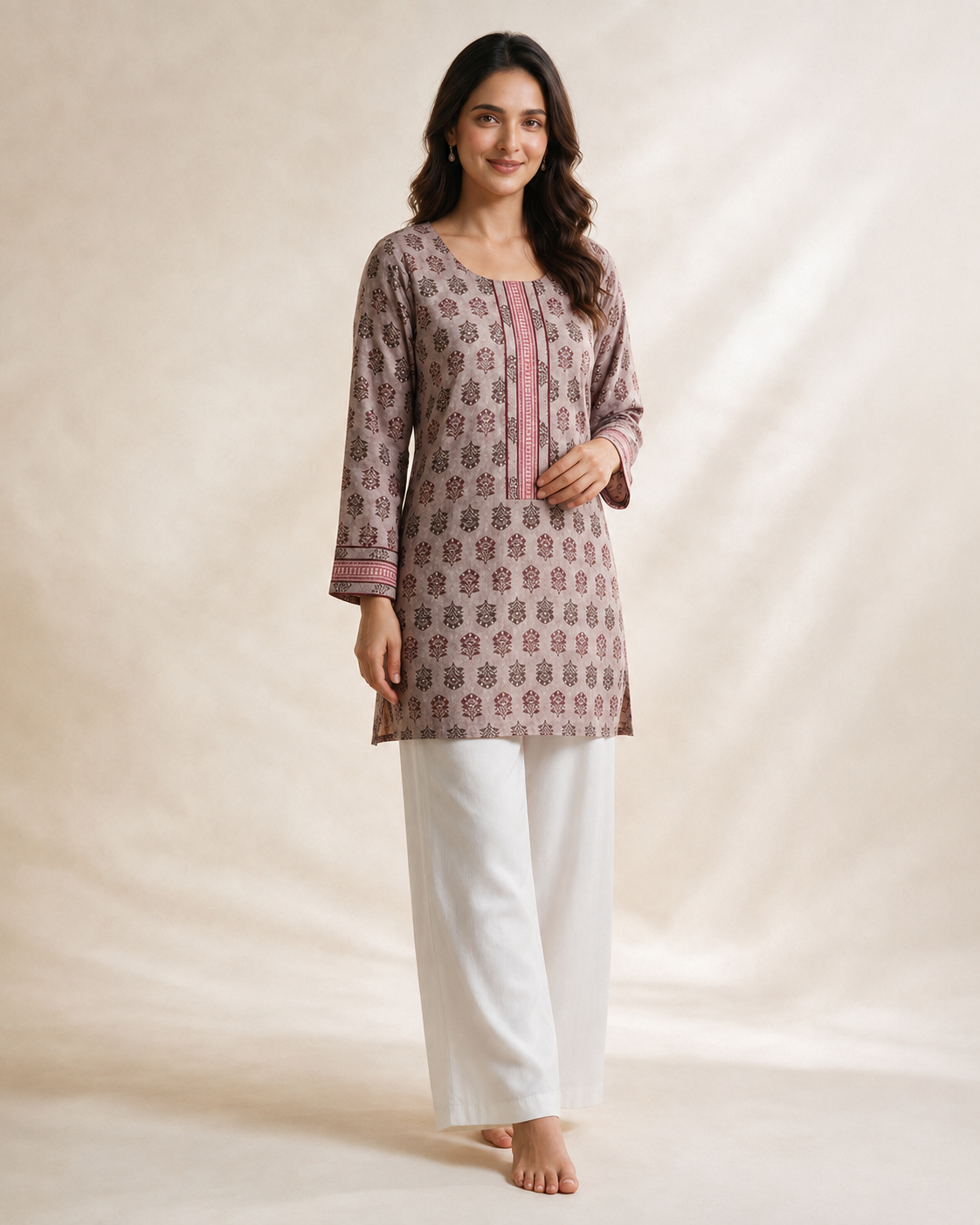 Floral Printed Short Kurti