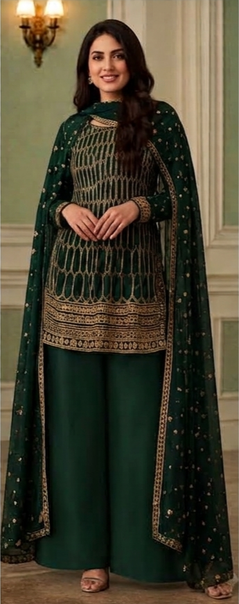 Geometric Embroidered Short Kurta Set (new)