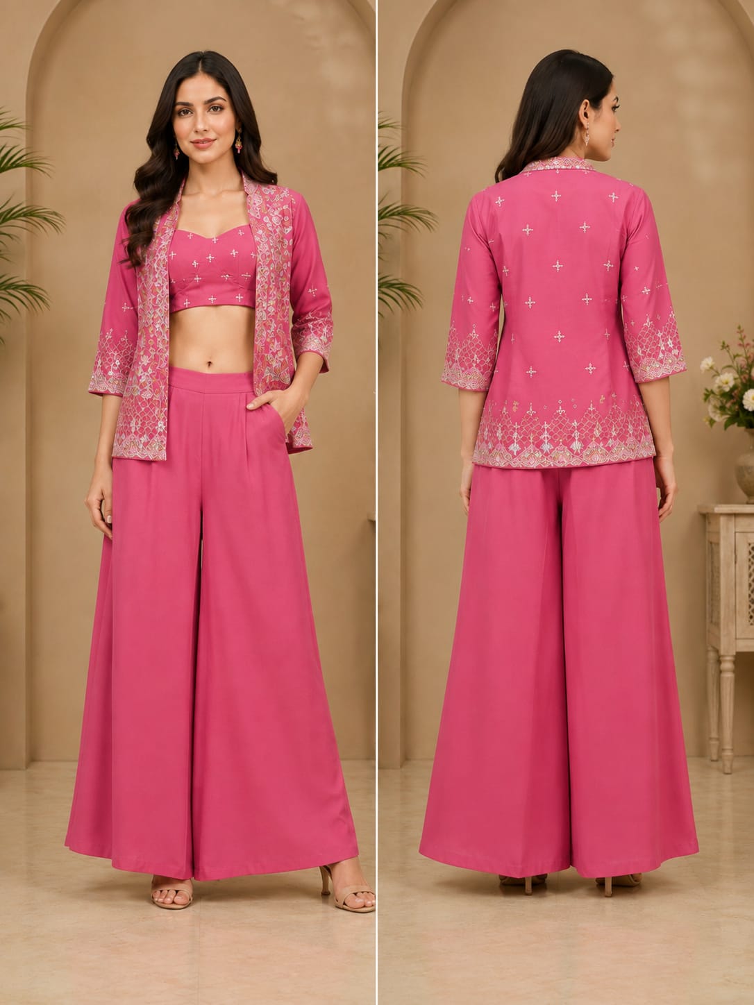Pink Indo western