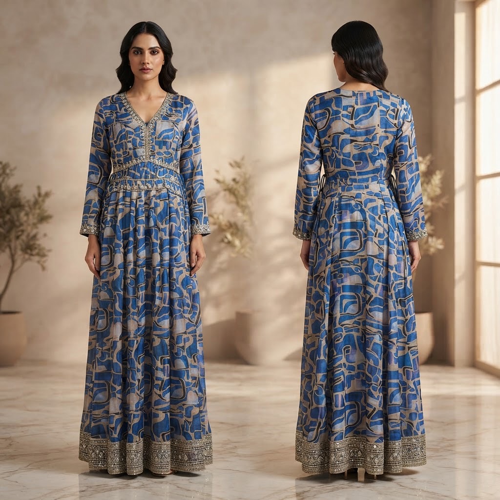 Blue Anarkali