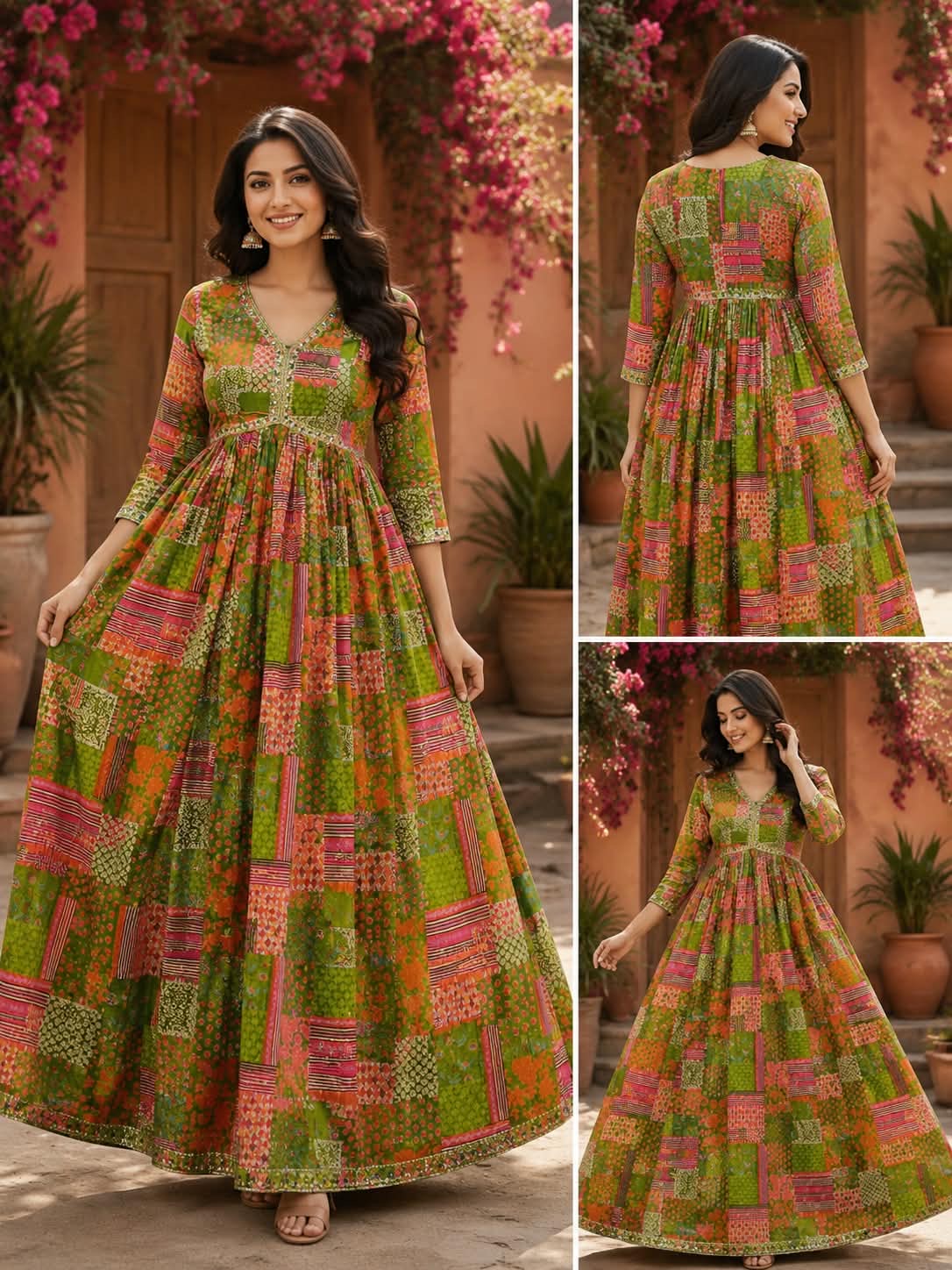 Green anarkali