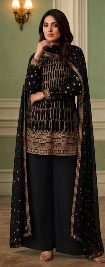 Geometric Embroidered Short Kurta Set